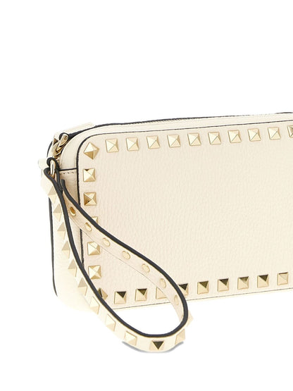 Valentino Garavani Rockstud leather mini bag Ivory