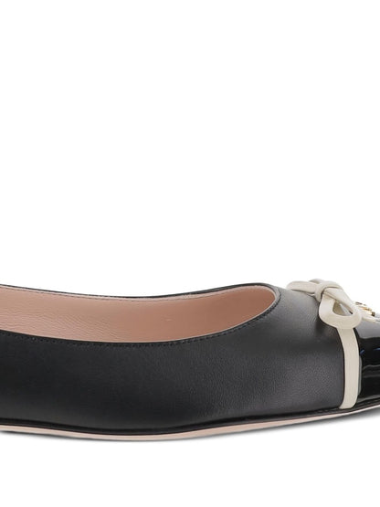Valentino Garavani VLogo Signature Leather Ballet Flats Black