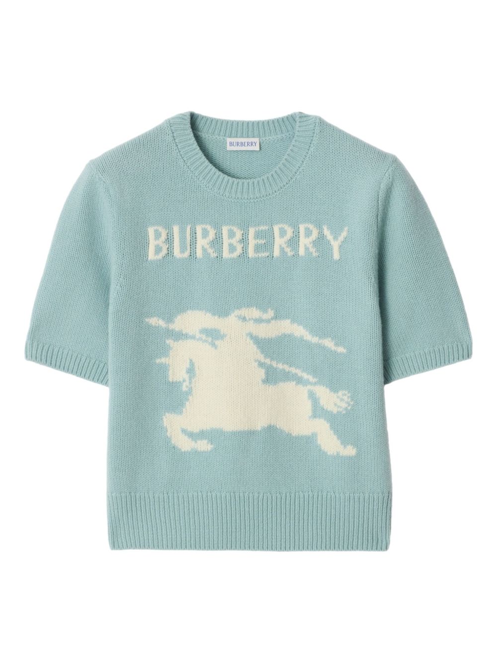 Burberry EKD Wool Cashmere Sweater Clear Blue
