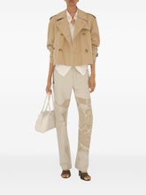Burberry Cropped Cotton Trench Coat Beige
