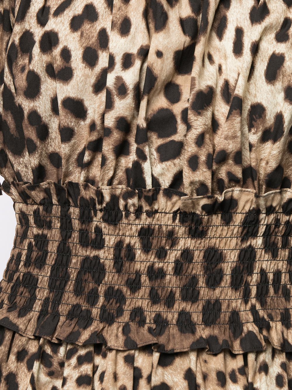 dolce &amp; gabbana leopard print off-shoulder dress brown