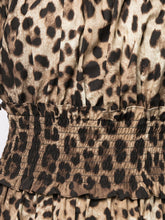 dolce & gabbana leopard print off-shoulder dress brown