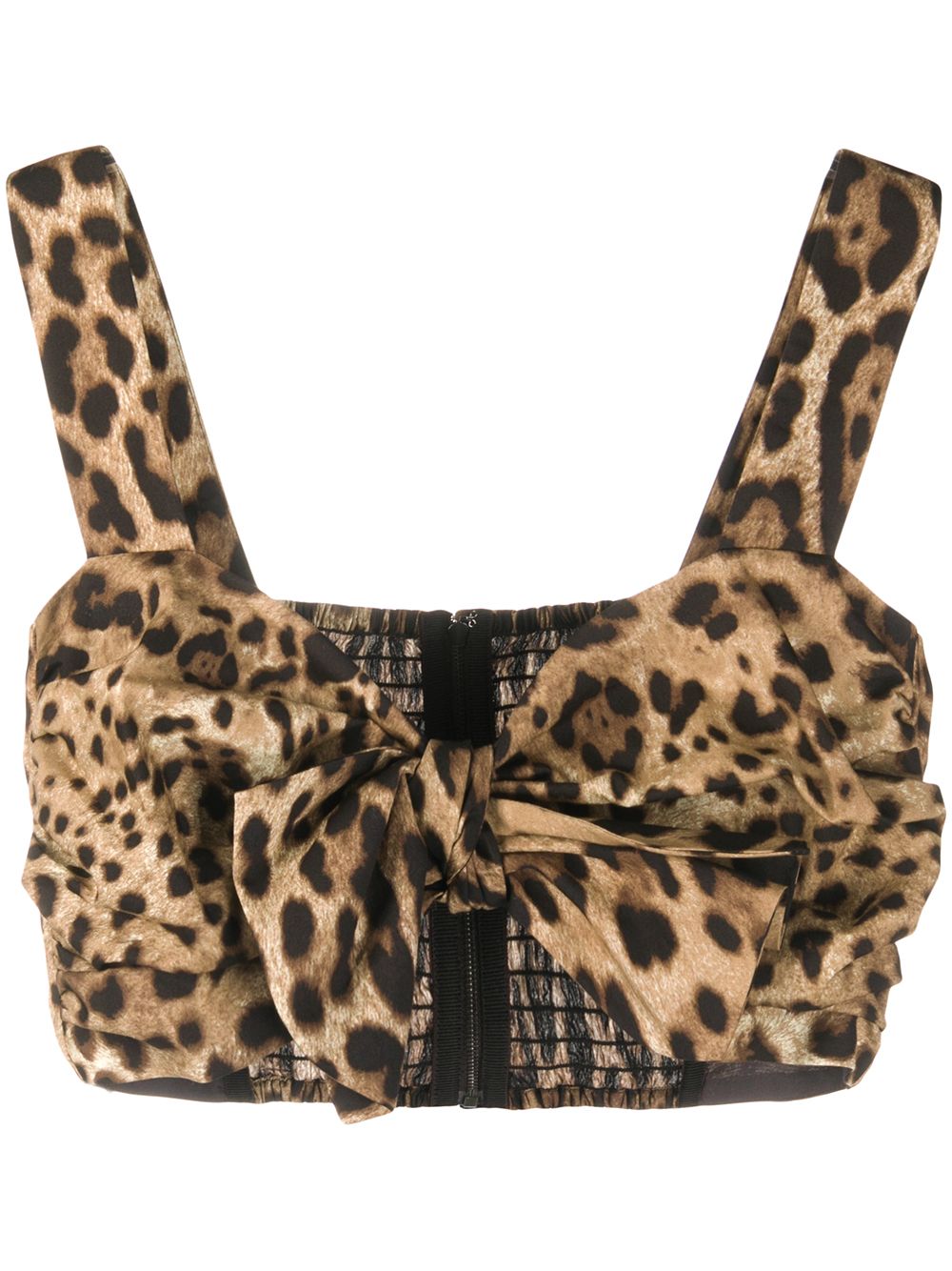 Dolce &amp; Gabbana Leopard Print Bustier Top Brown