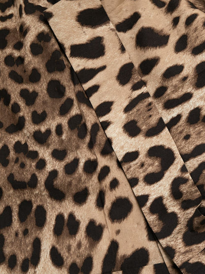 Dolce &amp; Gabbana High-Waisted Leopard Shorts Brown