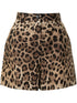 Dolce & Gabbana High-Waisted Leopard Shorts Brown