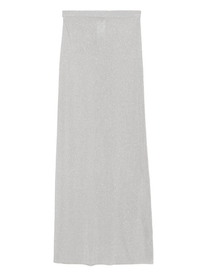 Tom Ford Sequined Long Skirt Silver
