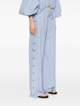Zimmermann Wide-Leg Striped Trousers Clear Blue