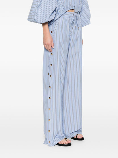 Zimmermann Wide-Leg Striped Trousers Clear Blue
