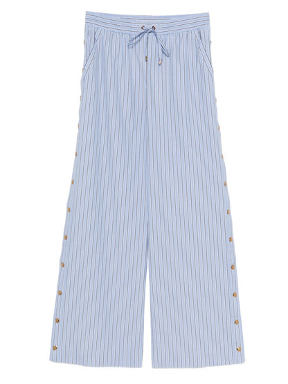 Zimmermann Wide-Leg Striped Trousers Clear Blue
