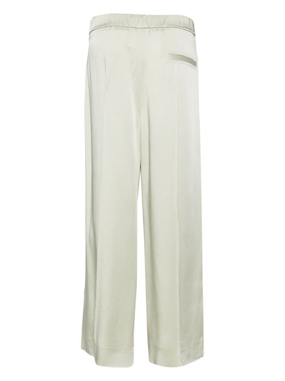 Jil Sander Wide Leg Satin Trousers Light green