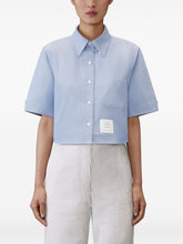 Thom Browne Cotton Cropped Shirt Clear Blue