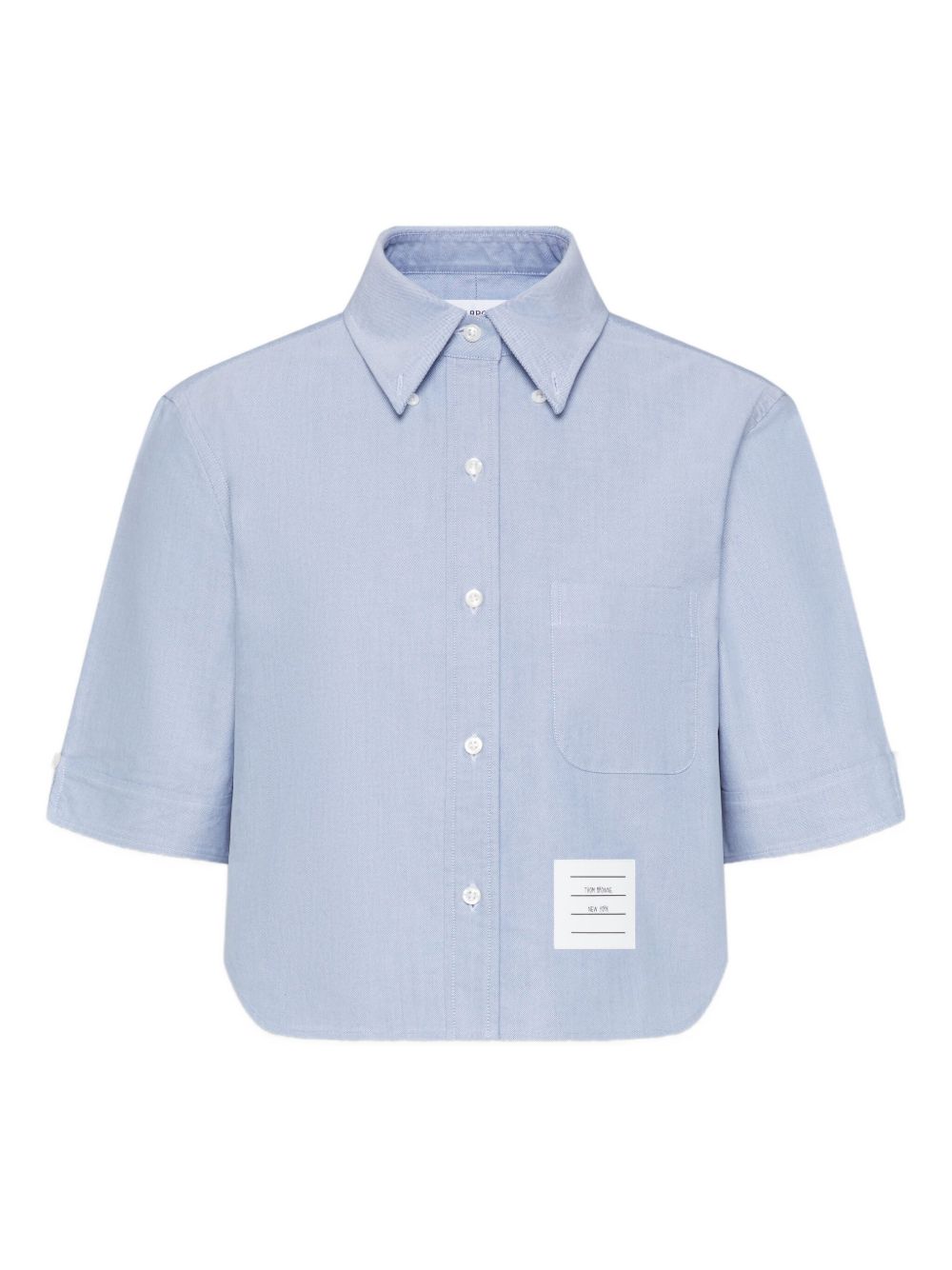 Thom Browne Cotton Cropped Shirt Clear Blue