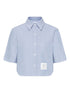 Thom Browne Cotton Cropped Shirt Clear Blue