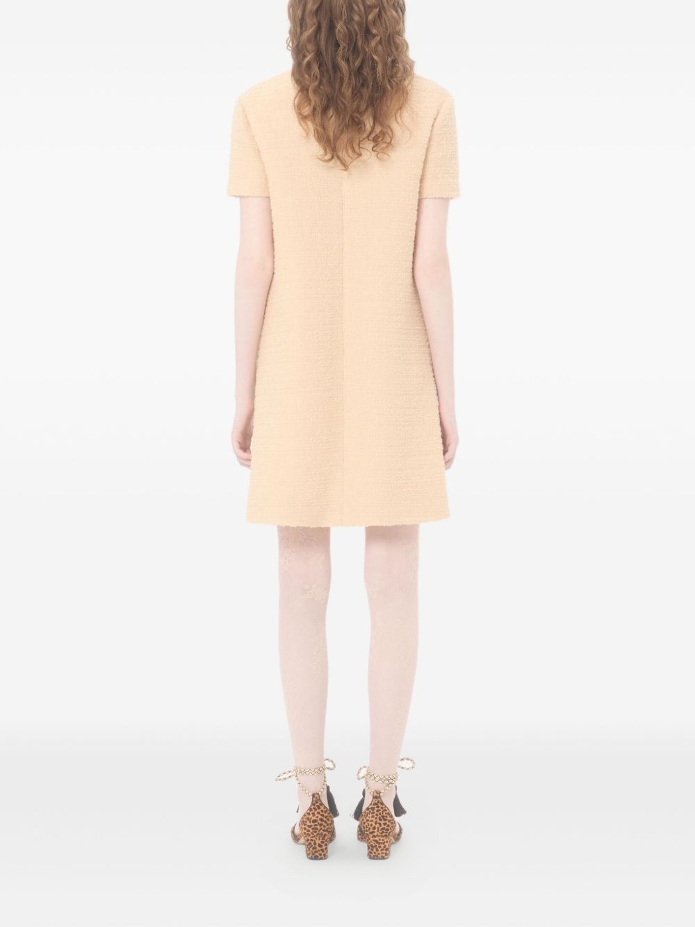Valentino Short Wool Mini Dress Beige