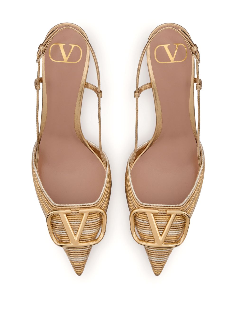 Valentino Garavani VLogo Signature Slingback Pumps Golden golden