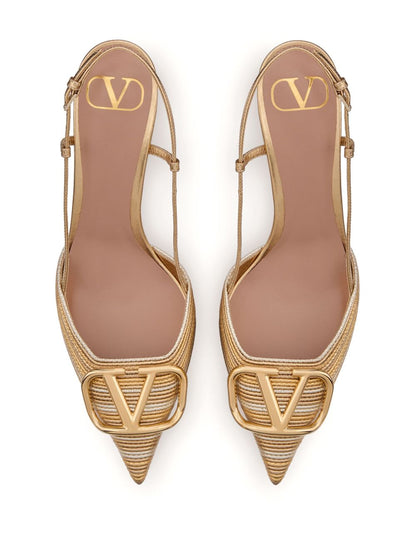 Valentino Garavani VLogo Signature Slingback Pumps Golden golden