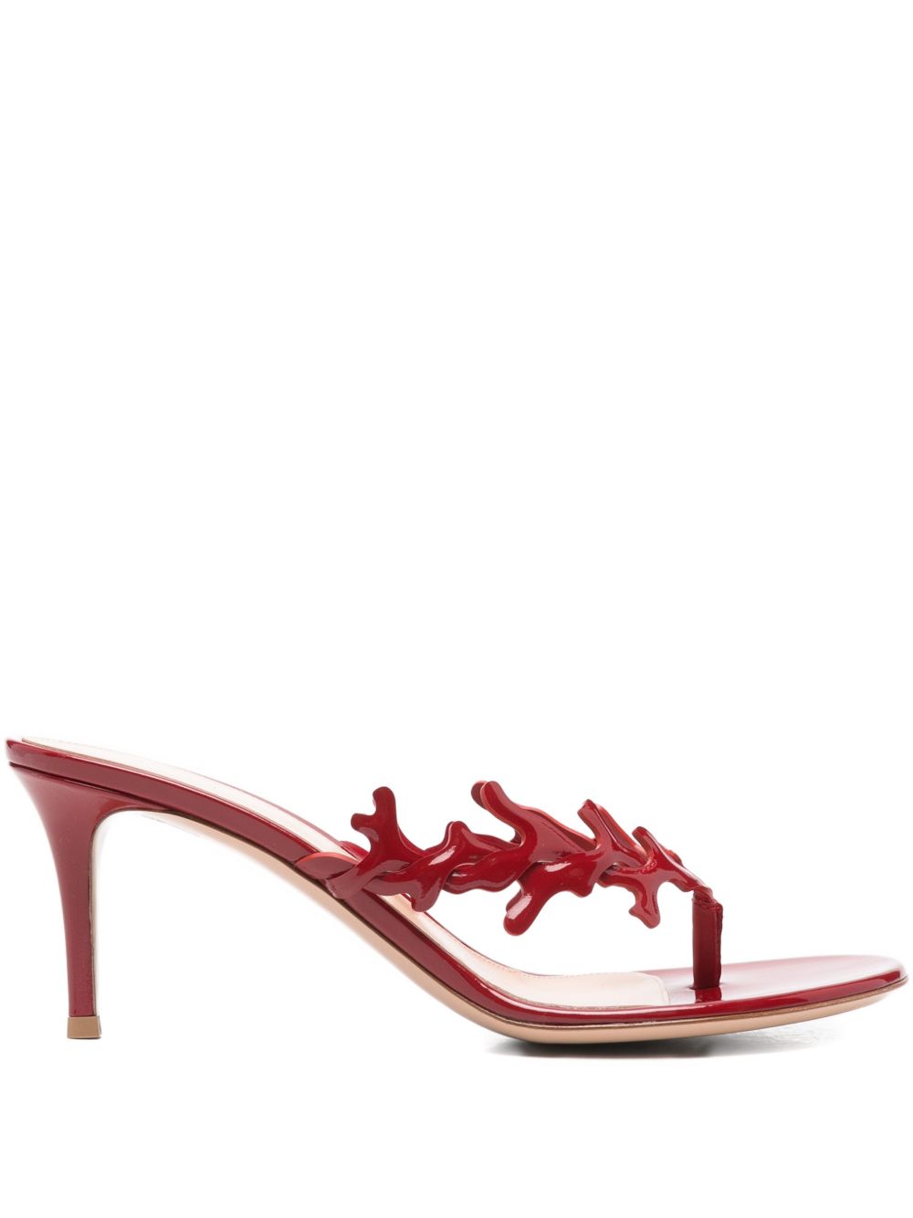 Gianvito Rossi Thong Patent Leather Sandals Red