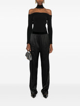 Tom Ford Velvet Waistband Silk Trousers Black