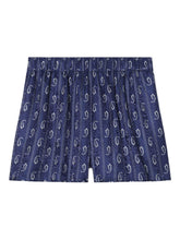Tory Burch Printed Silk Shorts Blue