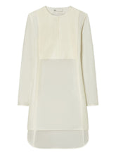 Tory Burch Pleated Linen Silk Tunic Ivory