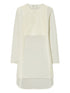 Tory Burch Pleated Linen Silk Tunic Ivory