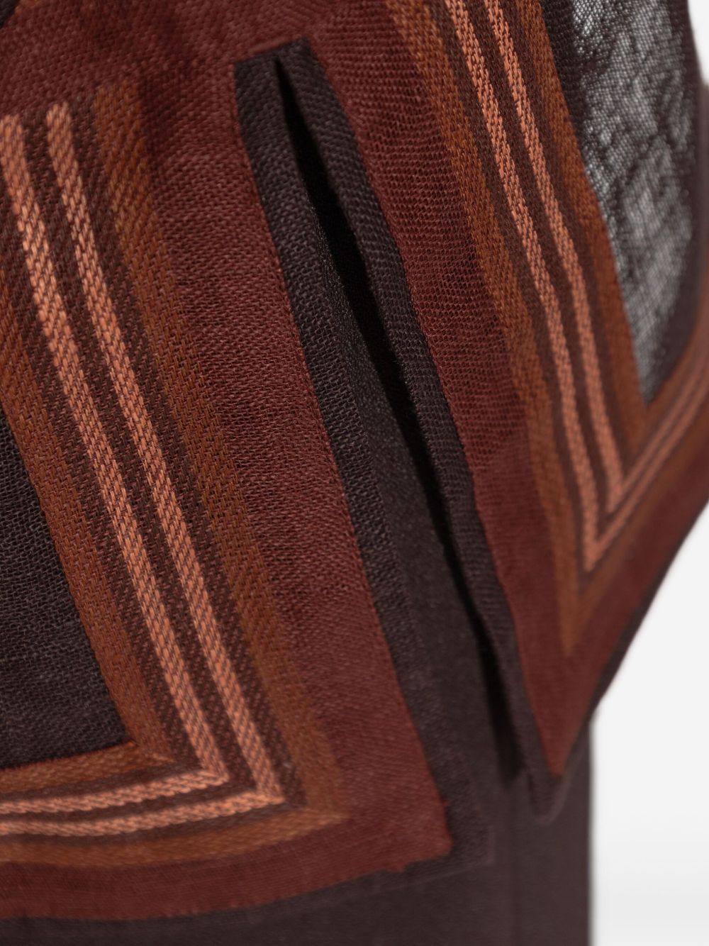 Tory Burch Striped Linen Tunic Dress Brown