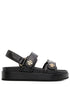 Tory Burch Kira Sport Leather Sandals Black
