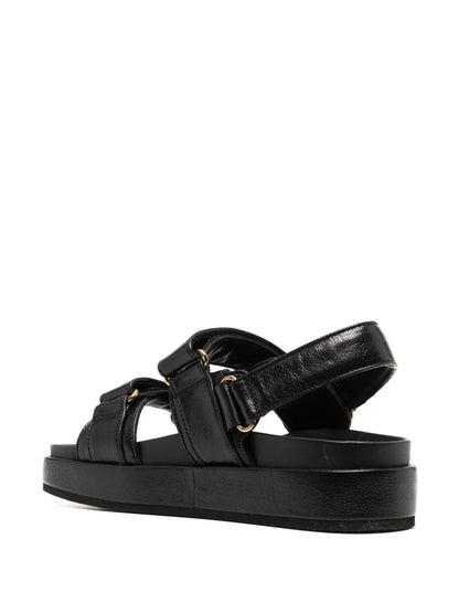 Tory Burch Kira Sport Leather Sandals Black