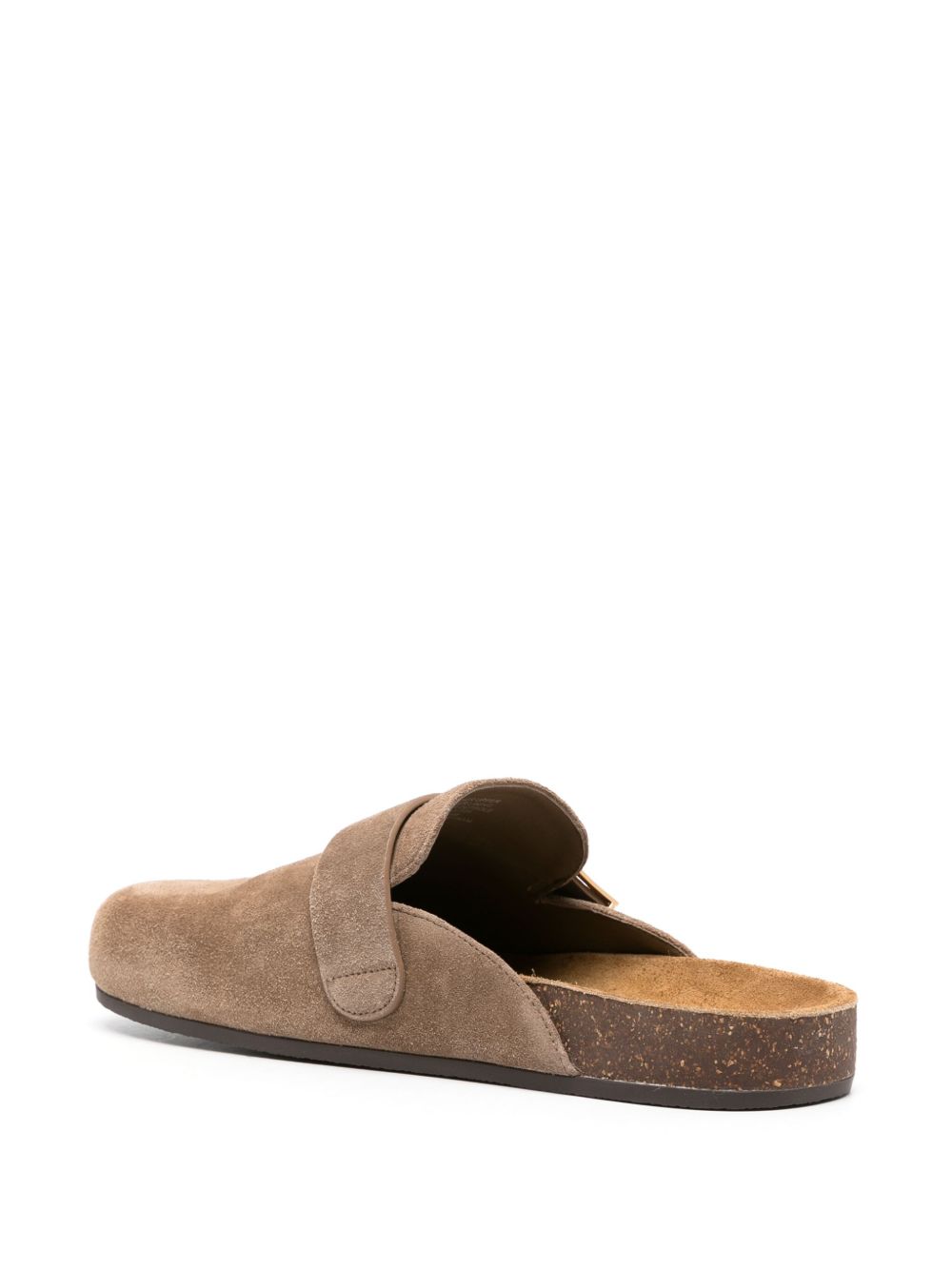 Tory Burch Double T Suede Flat Sandals Grey