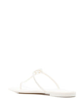Tory Burch Miller Flat Logo Sandals White