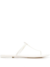 Tory Burch Miller Flat Logo Sandals White
