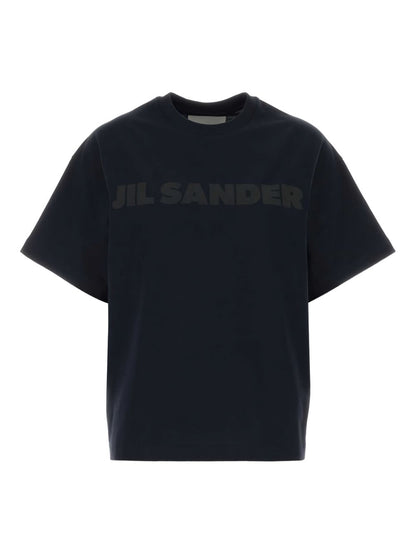Jil Sander Logo Cotton Crewneck T-shirt Blue