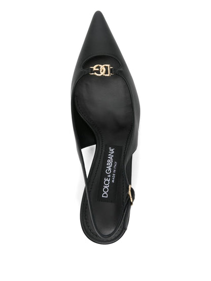 Dolce &amp; Gabbana Slingback Leather Pumps Black