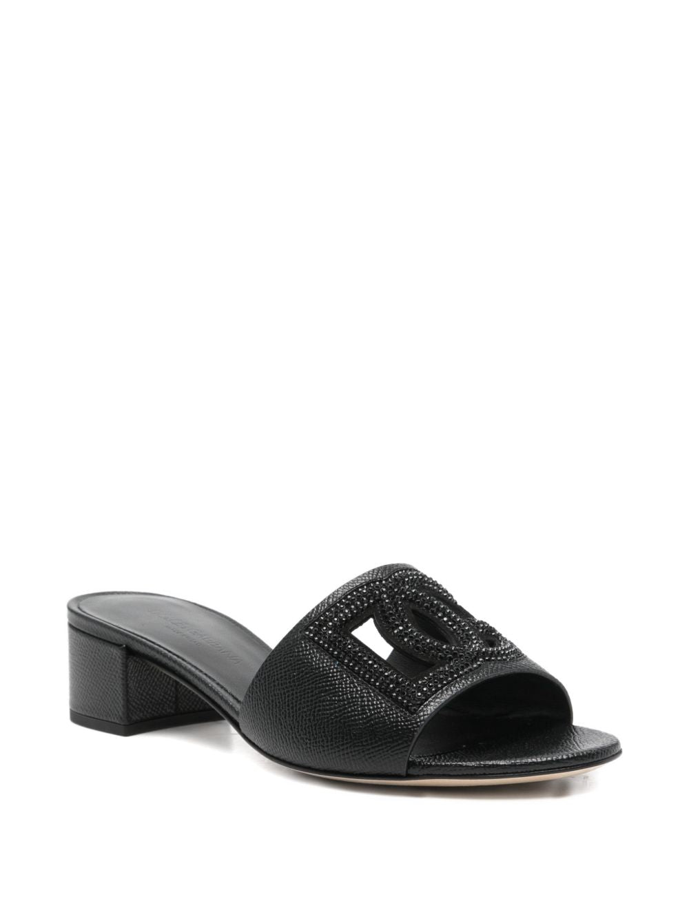 Dolce &amp; Gabbana Embellished Leather Sandals Black black