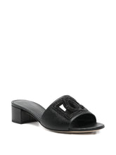 Dolce & Gabbana Embellished Leather Sandals Black black