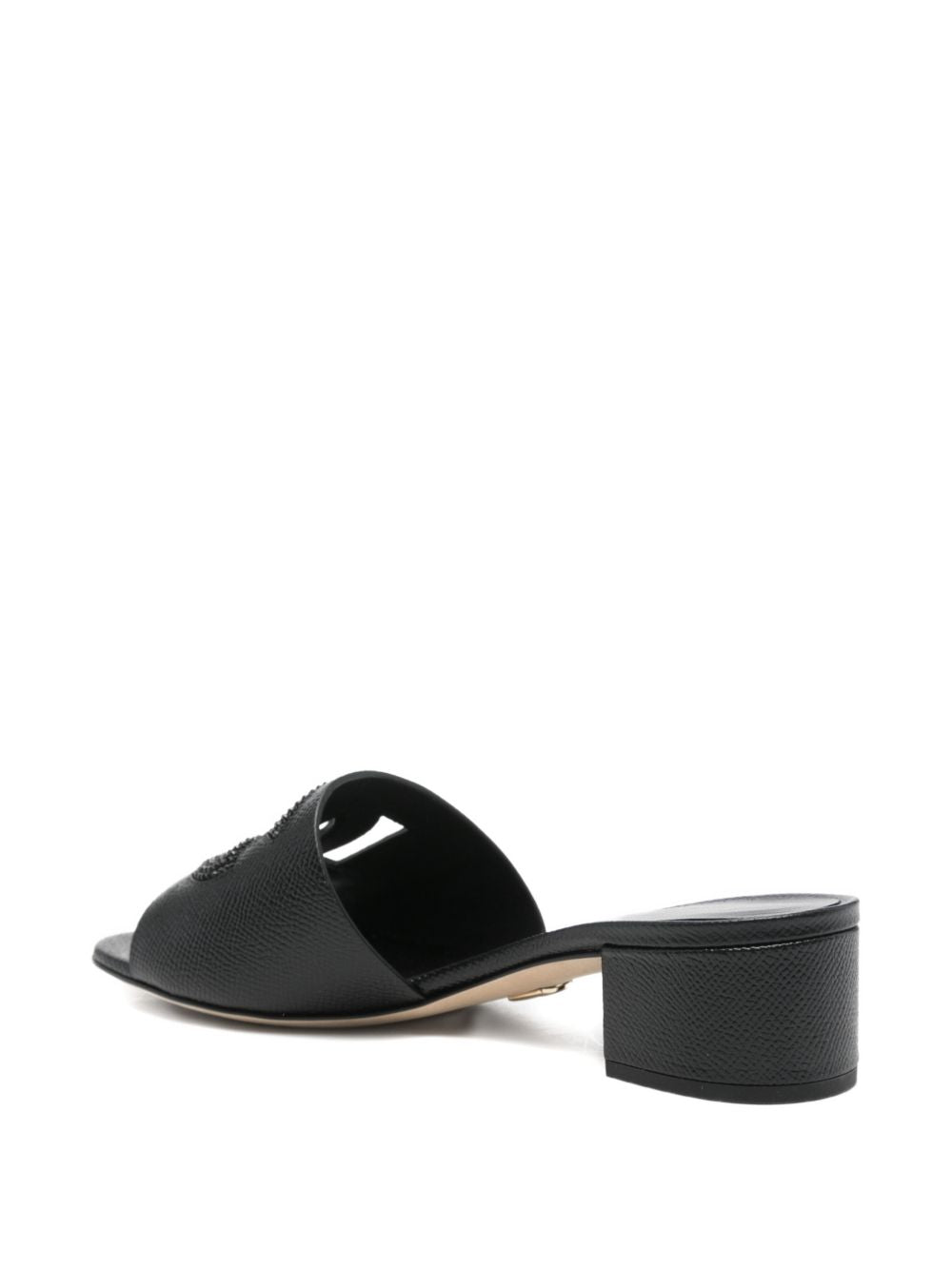 Dolce &amp; Gabbana Embellished Leather Sandals Black black