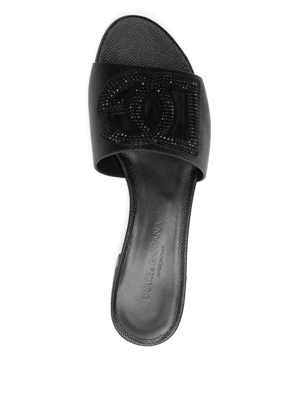 Dolce &amp; Gabbana Embellished Leather Sandals Black black