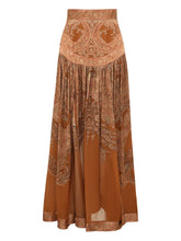 Zimmermann Paisley Print Gathered Skirt Brown brown
