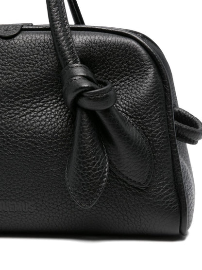 JACQUEMUS Le Petit Turismo Leather Handbag Black