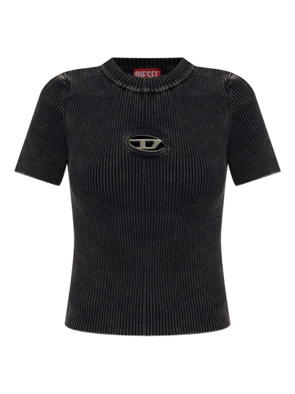 Diesel Oval D Logo Cotton T-Shirt Black