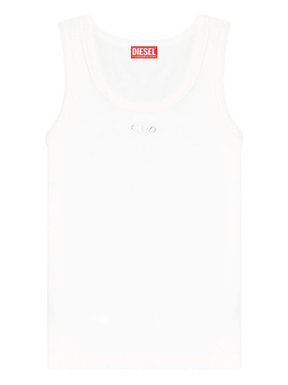 Diesel Cotton Ribbed Tank Top White