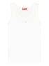 Diesel Cotton Ribbed Tank Top White
