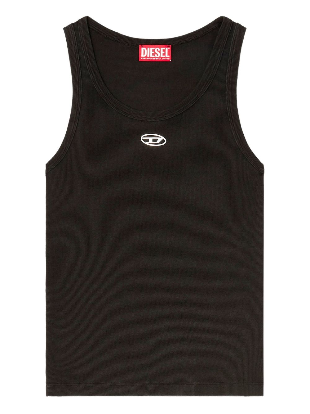 Diesel Ribbed Cotton Tank Top Black