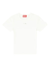 Diesel Logo Cotton Ribbed T-Shirt White