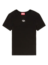 Diesel Logo Ribbed Cotton T-shirt Black
