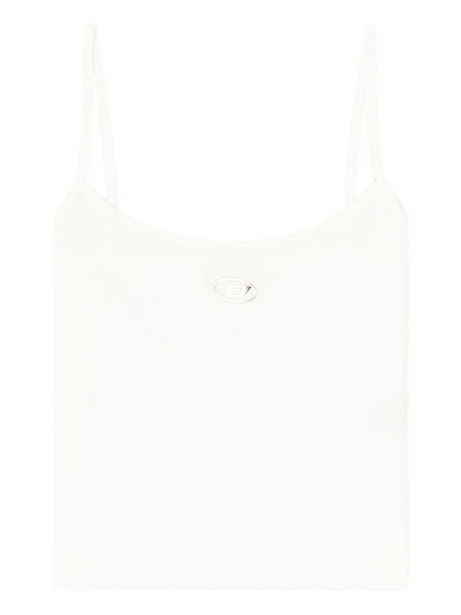 Diesel Ribbed Cotton Tank Top White