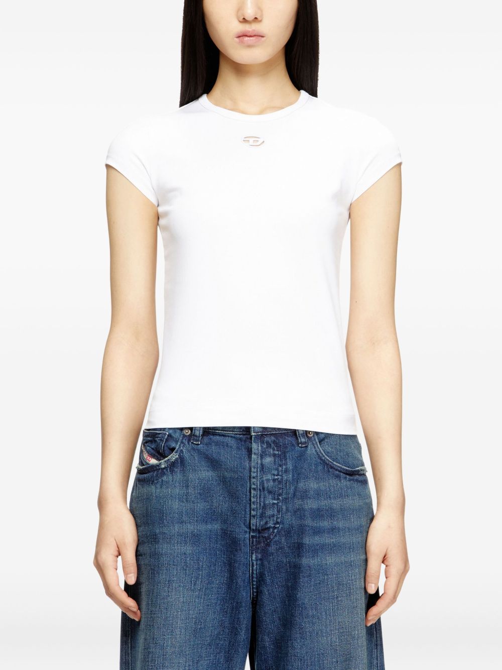 Diesel Logo Cotton T-shirt White