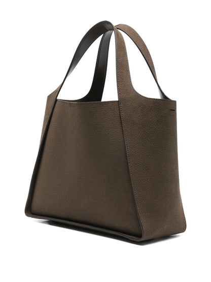 Stella McCartney Logo Perforated Tote Bag Brown