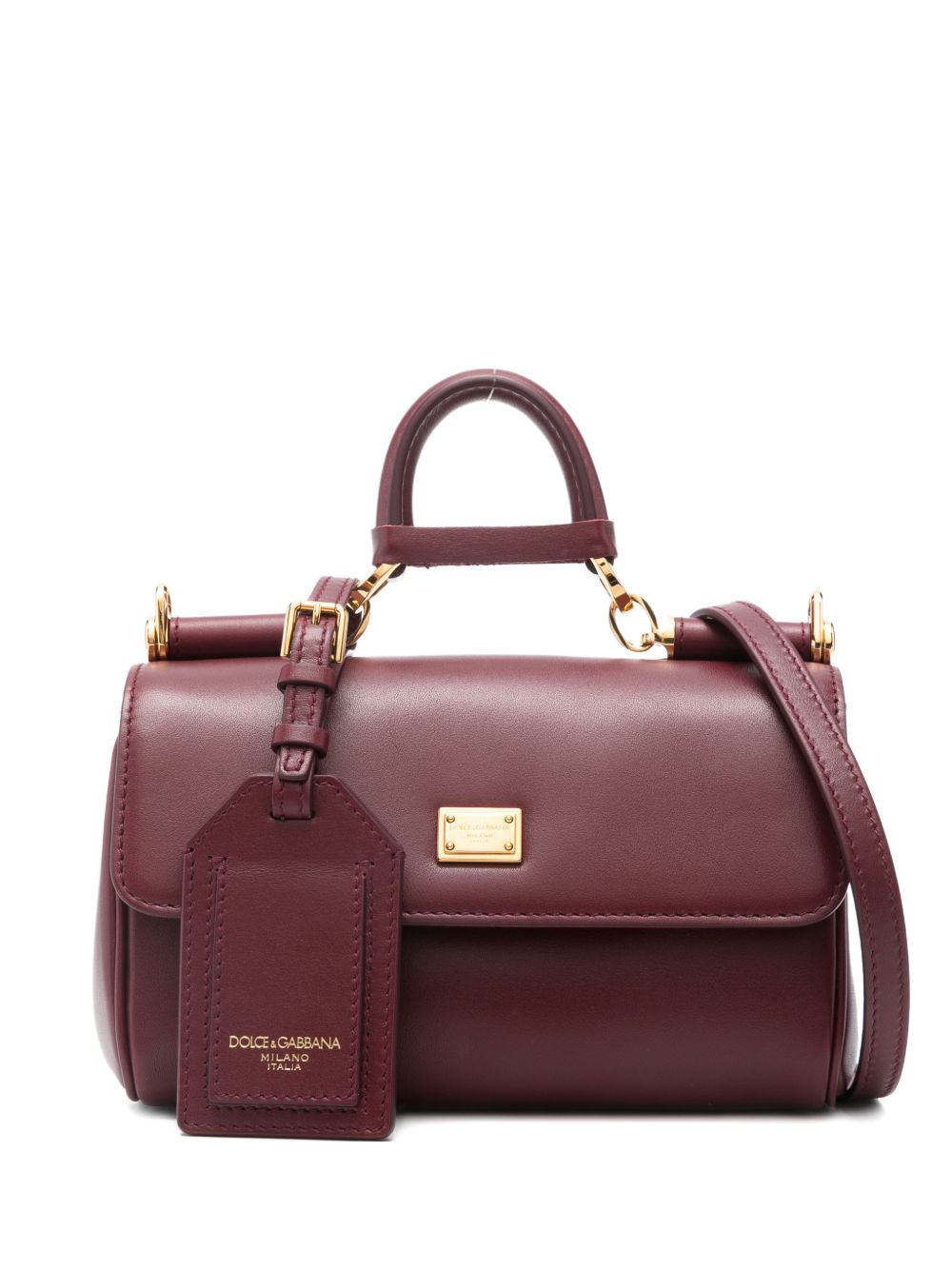 Dolce & Gabbana Small Calf Leather Handbag Bordeaux bordeaux