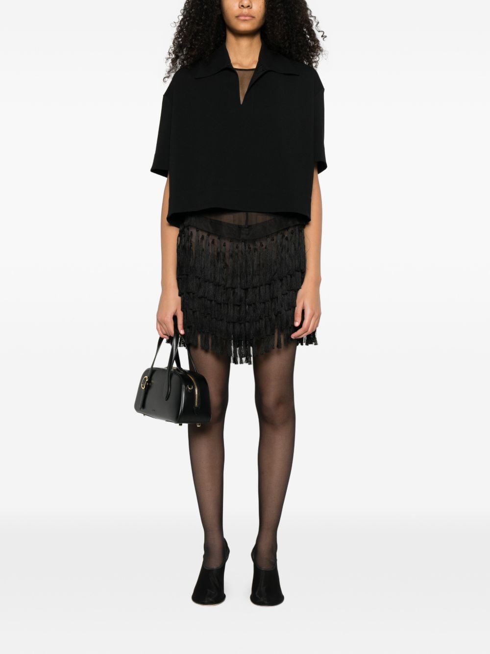 Jil Sander V-neck Short-sleeve T-shirt Black black